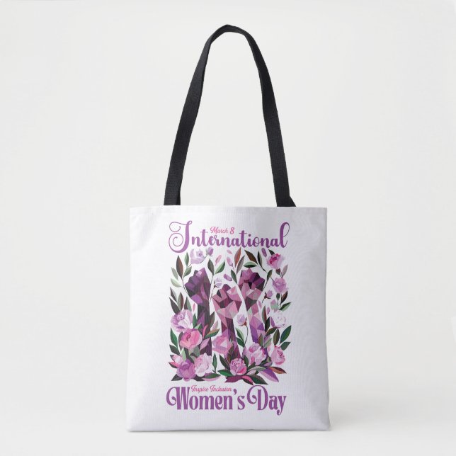 Tote Bag Journée internationale de la femme Poings floraux  (Devant)
