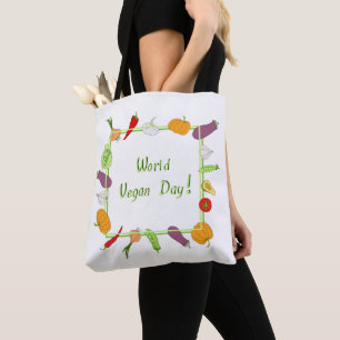 Tote Bag Journée mondiale végétarienne Minimaliste Mignon  