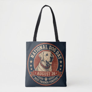 Tote Bag Journée nationale du chien 26 août Labrador vint