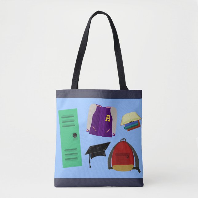 Tote Bag Journées scolaires Amusants Vie étudiante Motif d' (Devant)