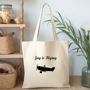 Tote Bag Joy est pilote d'avion volant Light-Monotone
