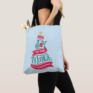 Tote Bag Joy to the World Christmas Citation Typographie