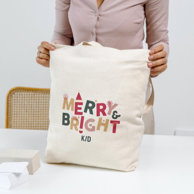Tote Bag Joyeuse et brillante typographie rétro colorée (Créateur téléchargé)