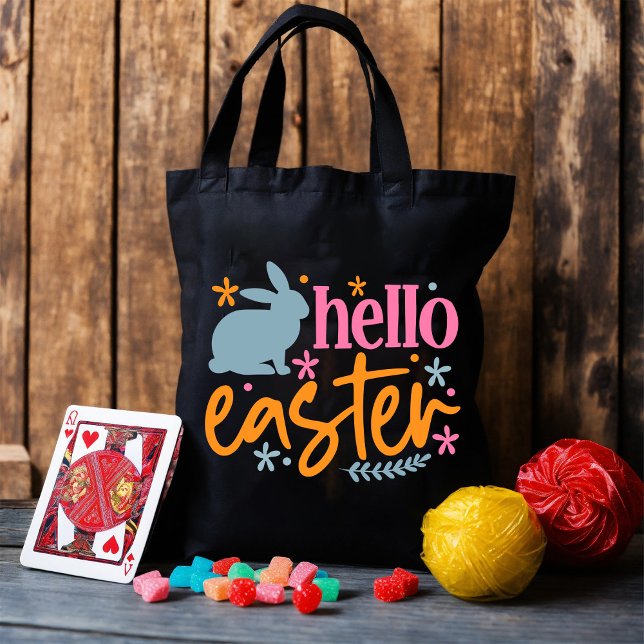Tote Bag Joyeuse fête de Pâques - Chasseur d'oeufs de Pâque (Créateur téléchargé)