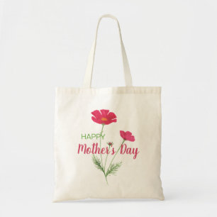 Tote Bag Joyeuse Fête des Mères Fleurs Aquarelle Rose
