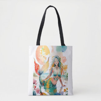 Tote Bag Joyeuse plage de Little Mermaid Fourre-tout