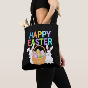 Tote Bag Joyeuses Pâques 2025  Œufs Lapin Mignon