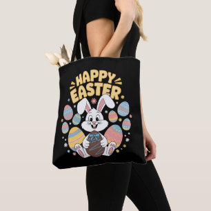 Tote Bag Joyeuses Pâques 2025 Œufs Lapin Mignon