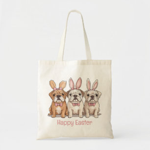 Tote Bag Joyeuses Pâques Bouledogues Anglais