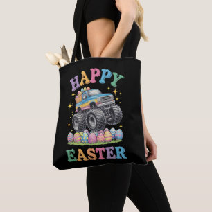 Tote Bag Joyeuses Pâques Drôle de Monster Truck Écrase des 