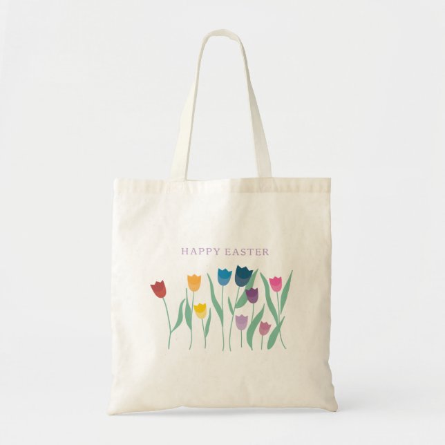 Tote Bag Joyeuses Tulipes de Pâques (Devant)