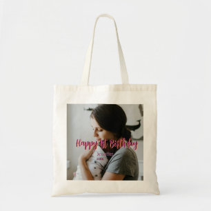 Tote Bag Joyeux 1er anniversaire enfant bébé mère rouge ora