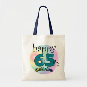 Tote Bag Joyeux 65e anniversaire (blauw)