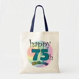 Tote Bag Joyeux 75e anniversaire (blauw)