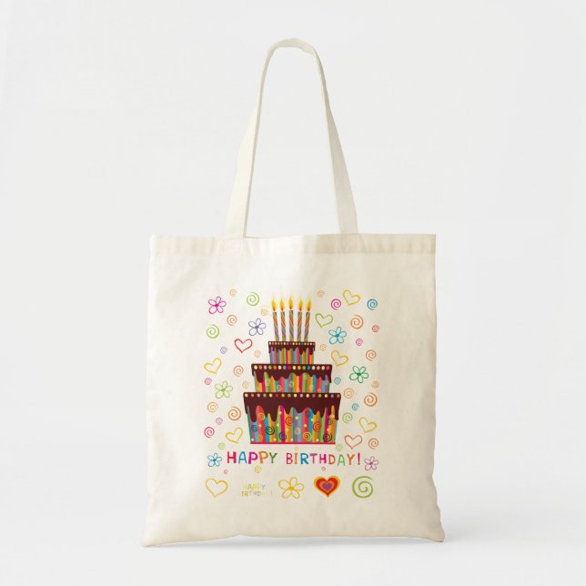 Tote Bag Joyeux anniversaire (Devant)