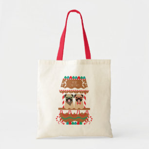 Tote Bag Joyeux Carlins de Noël Chiens de vacances