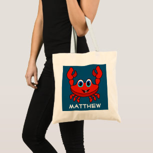 Tote Bag Joyeux Cartoon Crabe Personnalisé Enfants nager