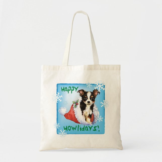 Tote Bag Joyeux chapeau long de Howliday Chihuahua (Devant)