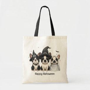 Tote Bag Joyeux Chiens de Boston Terrier Halloween