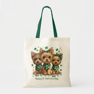 Tote Bag Joyeux Chiens du Yorkshire Terrier de St. Patrick'