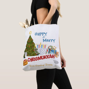 Tote Bag Joyeux Chrismukkah avec élément traditionnel