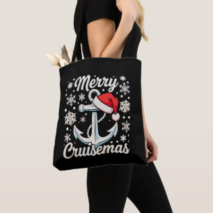 Tote Bag Joyeux Cruisemas Ancre Chapeau de Père Noël Noël C