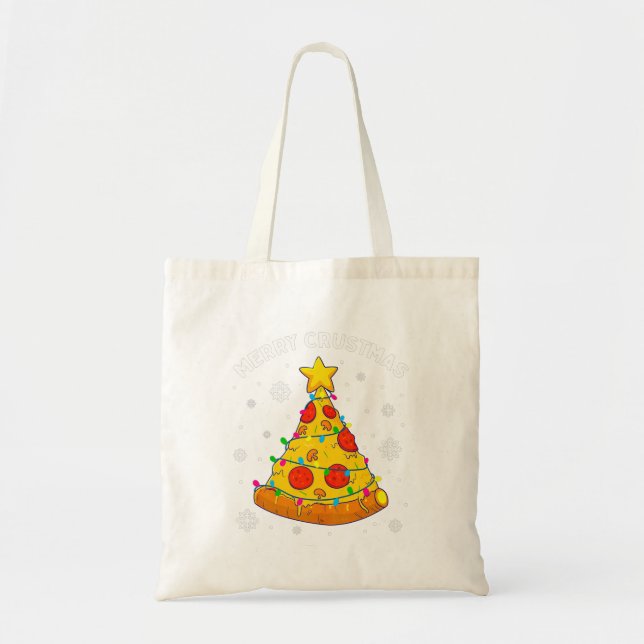 Tote Bag Joyeux Crustmas Pizza Arbre de Noël Joyeux Noël (Devant)