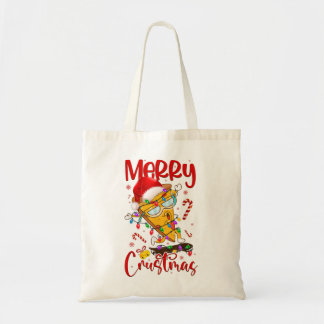 Tote Bag Joyeux Crustmas Pizza Arbre de Noël Noël Noël Joye