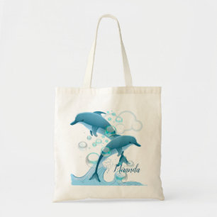 Tote Bag Joyeux dauphin bourré de bulles