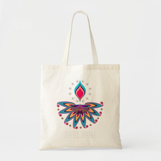Tote Bag Joyeux Diwali Festival des cadeaux lumineux (Devant)