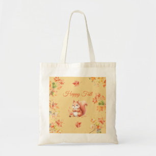 Tote Bag Joyeux écureuil d'automne en Feuille