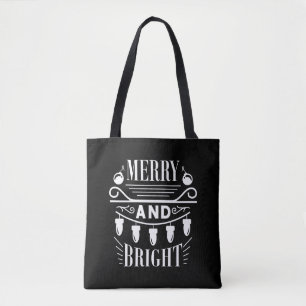 Tote Bag Joyeux et brillant ampoule lumière Noël de Noël