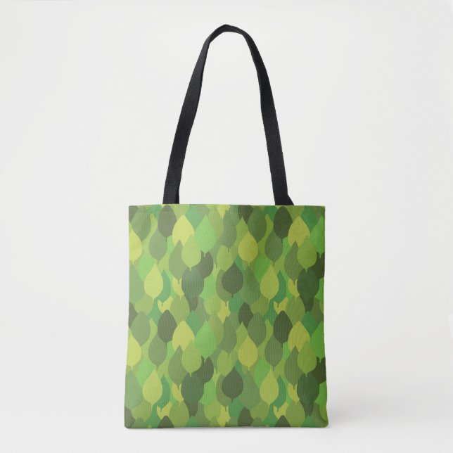 Tote Bag Joyeux Feuilles luxuriants - motif de surface tran (Devant)