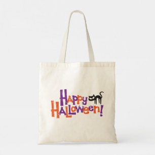 Tote Bag Joyeux Halloween Amusant Chat Noir