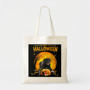Tote Bag Joyeux Halloween Black Lab Chien Costumes Citrouil