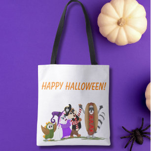 Tote Bag Joyeux Halloween des Animaux de la Forêt