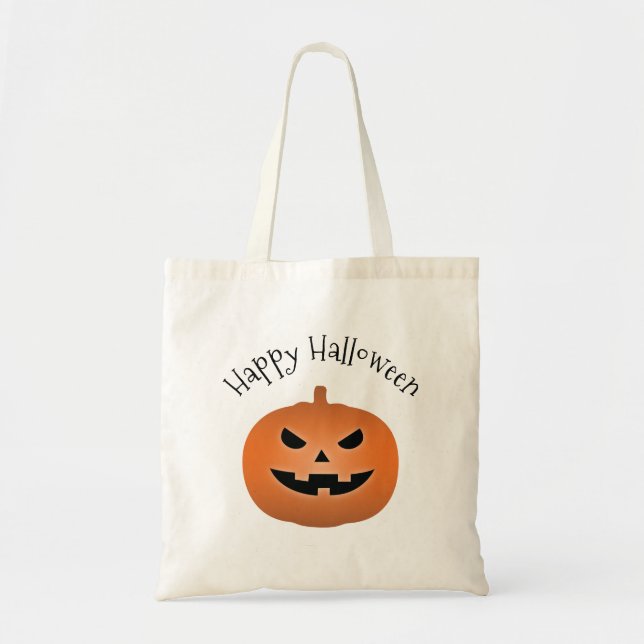 Tote Bag Joyeux Halloween Haunted Jack-o'-lantern Citrouill (Devant)