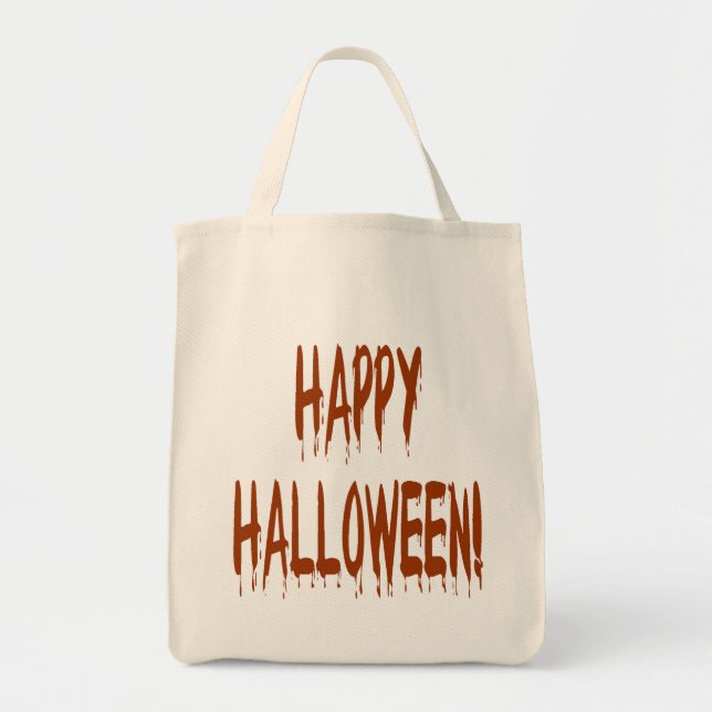 Tote Bag Joyeux Halloween sanglant (Devant)