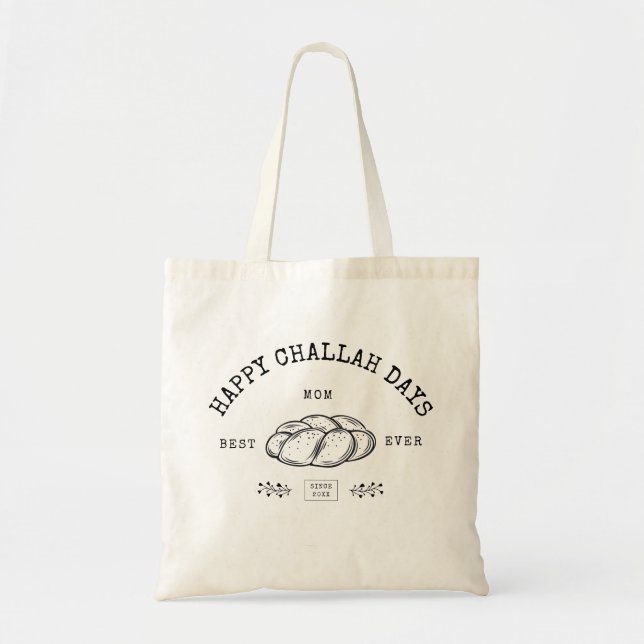 Tote Bag Joyeux Jours de Challah Hanoukka Meilleure maman j (Devant)