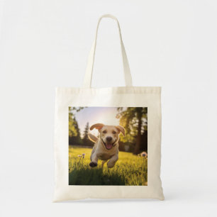 Tote Bag Joyeux Labrador Puppy Running