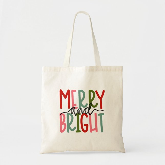 Tote Bag Joyeux Noël Chicken Chemise Santa Hat Lumières Xma (Devant)
