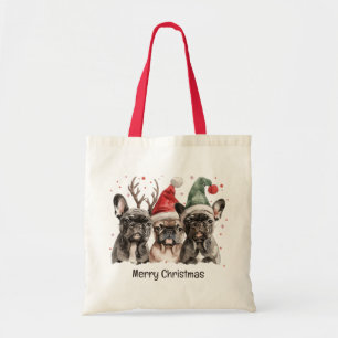 Tote Bag Joyeux Noël Chiens de rennes Français