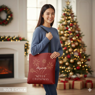 Tote Bag Joyeux Noël Décoratif Fêtes de fin d'année