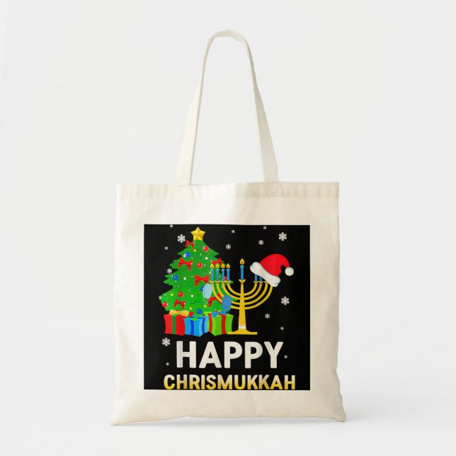 Tote Bag Joyeux Noël juif Chrismukkah Hanoukka Holida (Devant)