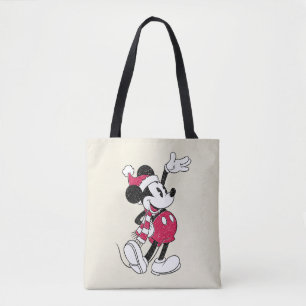 Tote Bag Joyeux Noël Mickey Souris Vintage Père Noël