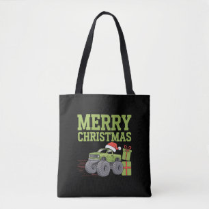 Tote Bag Joyeux Noël Monster Truck Enfants Garçons Xmas 