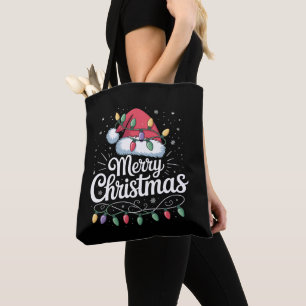 Tote Bag Joyeux Noël Noël Lumières Santa Hat Famille