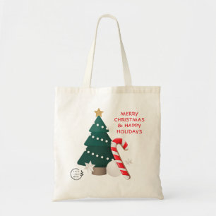 Tote Bag Joyeux Noël Nom personnalisé Entreprise Logo Budge