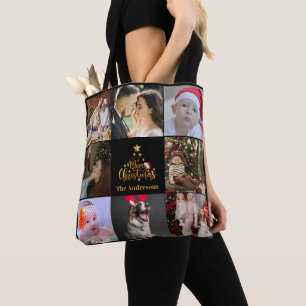 Tote Bag Joyeux Noël Photo Collage Fourre-tout