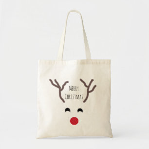 Tote Bag Joyeux Noël Rouge Nez Reinder